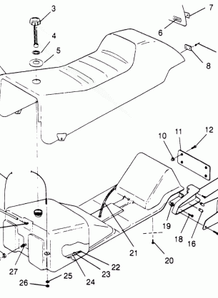 SEAT and GAS TANK ASSEMBLY 600 XCR SP 0965677 and EUROPEAN 600 XCR SP E9656 (4932063206A007)