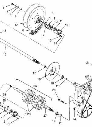 DRIVE TRAIN ASSEMBLY 500 CARB 0962764 500 CARB SKS 0962564  500 CARB SKS (4931873187B012)