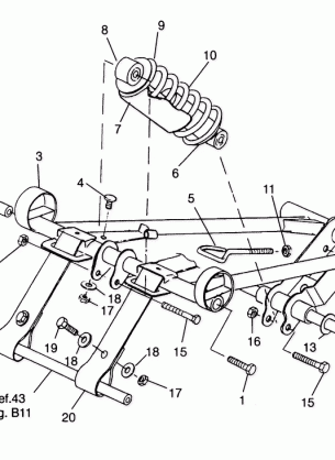 FRONT TORQUE ARM 500 EFI RMK 0962974 (4931983198B012)