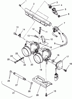 THROTTLE BODY 500 EFI SKS 0962574 500 EFI RMK 0962974 and EUROPEAN 500 EF (4931983198C012)