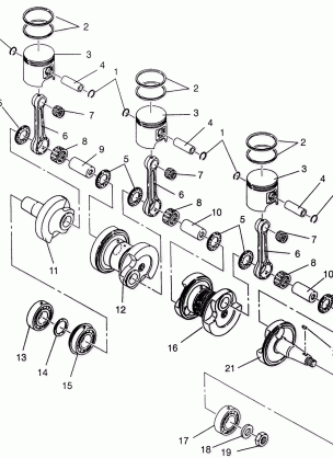 PISTON and CRANKSHAFT XLT SP 0966676 and EUROPEAN XLT SP E966676 (4931703170C011)