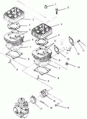 CYLINDER ASSEMBLY SPORT 0950443 SPORT TOURING 0950243  and EUROPEAN SPORT (4928822882C012)