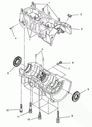 CRANKCASE ASSEMBLY 440 XCR 0951660 (4929112911C009)