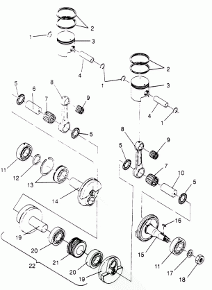 PISTON and CRANKSHAFT WIDETRAK GT 0952061 and  EUROPEAN WIDETRAK GT E952061 (4928962896C010)