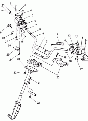 STEERING - HANDLEBAR ASSEMBLY WIDETRAK GT 0952061 and  EUROPEAN WIDETRAK GT (4928962896B003)