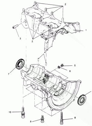 CRANKCASE ASSEMBLY  TRAIL 0952761 TRAIL DELUXE 0952262   and EUROPEAN TRA (4928862886C012)