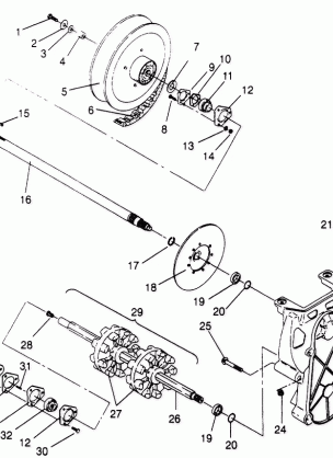 DRIVE TRAIN ASSEMBLY  500 EFI 0952774 EFI SKS 0952574   EFI SKS PT 095297 (4929052905B012)