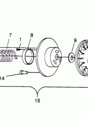 DRIVEN CLUTCH ASSEMBLY  500 EFI 0952774 EFI SKS 0952574   EFI SKS PT 0952 (4929052905C004)