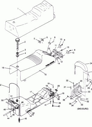 SEAT and GAS TANK ASSEMBLY  500 EFI 0952774 EFI SKS 0952574   EFI SKS PT (4929052905A008)