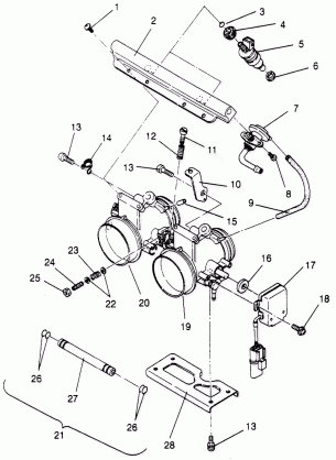 THROTTLE BODY ASSEMBLY  500 EFI 0952774 EFI SKS 0952574   EFI SKS PT 0952 (4929052905C014)