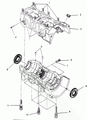 CRANKCASE ASSEMBLY 440 0952760 440 SKS 0952560  and EUROPEAN 440 SKS E952 (4929032903C007)