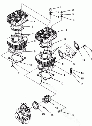 CYLINDER ASSEMBLY  TRAIL 0940761 and TRAIL DELUXE 0940262 (4928862886C013)