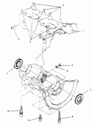 CRANKCASE ASSEMBLY SPORT 0950443 SPORT TOURING 0950243  and EUROPEAN SPORT (4928822882C011)