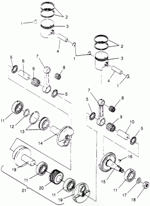 PISTON and CRANKSHAFT SPORT 0950443 SPORT TOURING 0950243  and EUROPEAN SP (4928822882C013)