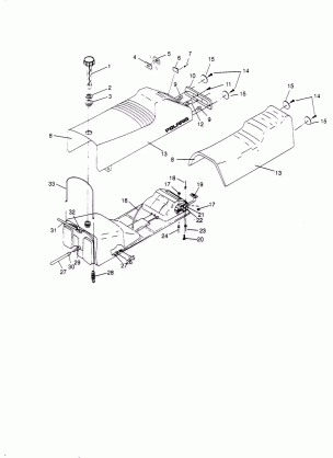 SEAT and GAS TANK ASSEMBLY SPORT 0950443 SPORT TOURING 0950243  and EUROPE (4928822882A009)