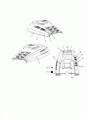 HOOD - FOAM / FOIL SPORT 0950443 SPORT TOURING 0950243  and EUROPEAN SPORT T (4928822882B001)