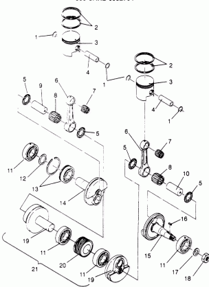 PISTON and CRANKSHAFT 500 CARB 0952764 (4929192919C008)