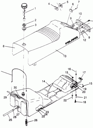 SEAT and GAS TANK ASSEMBLY 500 CARB 0952764 (4929192919A007)