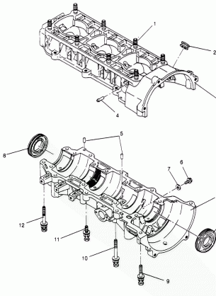 CRANKCASE ASSEMBLY XLT 0950756 XLT SKS 0950556  XLT SKS EURO E950556 & XL (4928842884C009)