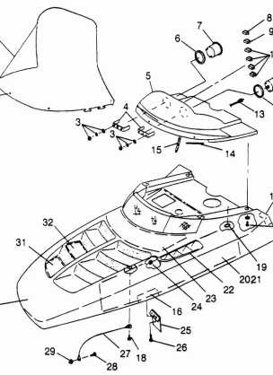 HOOD ASSEMBLY  TRAIL 0952761 TRAIL DELUXE 0952262   and EUROPEAN TRAIL DE (4928862886A014)