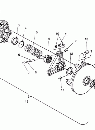 DRIVE CLUTCH ASSEMBLY Storm 0950782 Storm SKS 0950582  Euro Storm E950782 (4929012901C001)