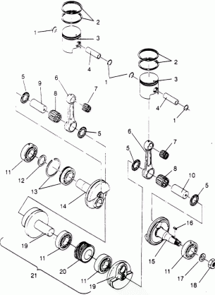 PISTON and CRANKSHAFT 440 0952760 440 SKS 0952560  and EUROPEAN 440 SKS E (4929032903C010)