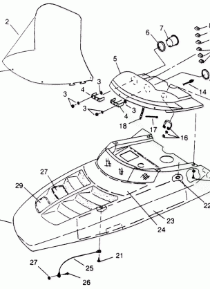 HOOD ASSEMBLY XLT TOURING 0952857 and  EUROPEAN XLT TOURING E952857 (4929172917A013)