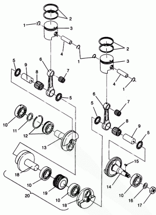 PISTON and CRANKSHAFT SPORT 0940443 and SPORT SKS 0940243 (4925052505034A)