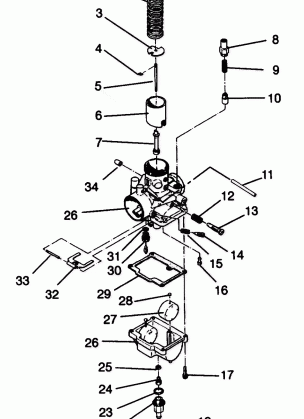 CARBURETOR ASSEMBLY SPORT 0940443 and SPORT SKS 0940243 (4925052505035A)