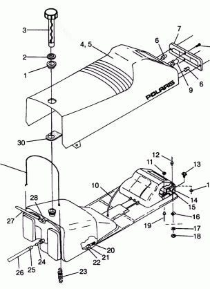 SEAT and GAS TANK ASSEMBLY Storm 0940782 and Storm SKS 0940582 (4925032503002A)