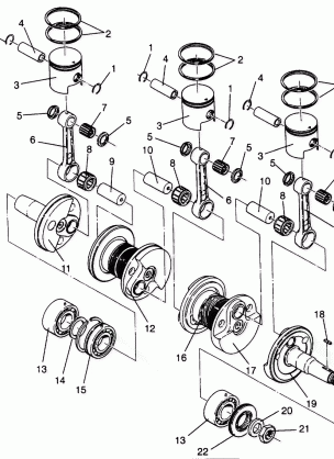 PISTON and CRANKSHAFT RXL 0940768 and RXL TOURING 0940869 (4925062506042A)