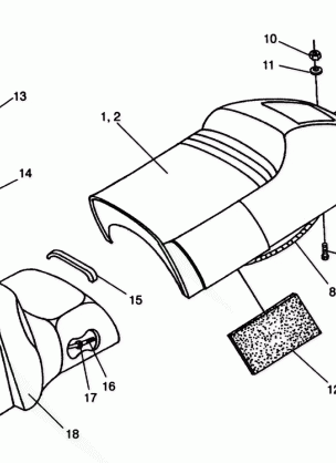 SEAT and GAS TANK ASSEMBLY 600 XCR 0941667 (4927092709002A)