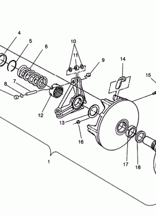 DRIVE CLUTCH ASSEMBLY WIDETRAK LX 0942064 (49250425040023)