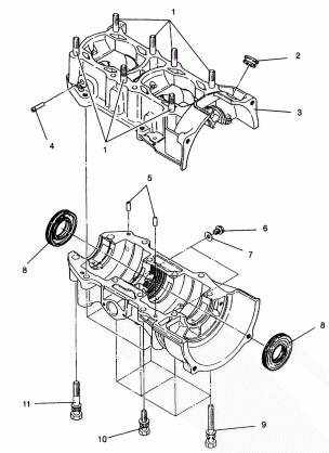 CRANKCASE ASSEMBLY WIDETRAK LX 0942064 (49250425040030)