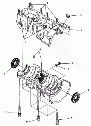 CRANKCASE ASSEMBLY 500 EFI 0942774 and EFI SKS 0942574 (4924982498031A)