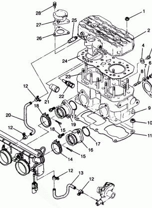 CYLINDER ASSEMBLY 500 EFI 0942774 and EFI SKS 0942574 (4924982498032A)