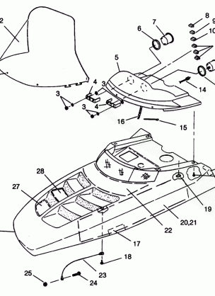 HOOD ASSEMBLY 500 EFI 0942774 and EFI SKS 0942574 (4924982498005A)