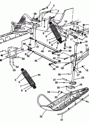 FRONT SUSPENSION and SKI 500 EFI 0942774 and EFI SKS 0942574 (4924982498009A)