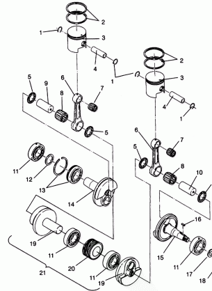 PISTON and CRANKSHAFT CLASSIC 0942865 and  CLASSIC TOURING 0942875 (4924962496037A)