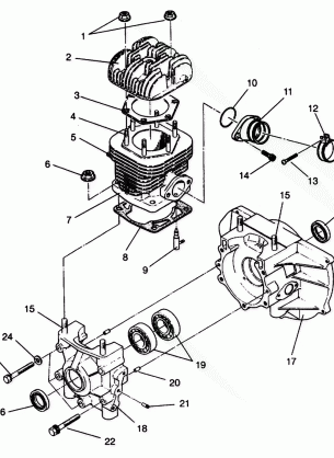 CRANKCASE and CYLINDER ASSEMBLY STARLITE 0943427 (4924992499032A)