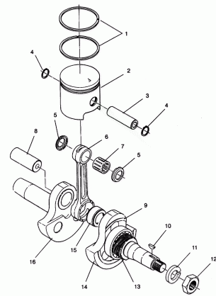 PISTON and CRANKSHAFT STARLITE 0943427 (4924992499036A)