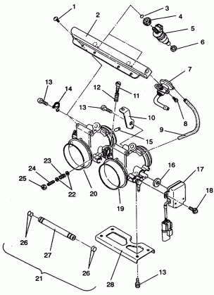 THROTTLE BODY ASSEMBLY 500 EFI 0942774 and  EFI SKS 0942574 (49274127410037)