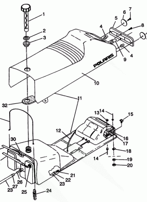 SEAT and GAS TANK ASSEMBLY 500 EFI E942774 and  EFI SKS E942574 (49274127410003)