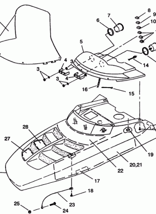 HOOD ASSEMBLY 500 EFI E942774 and  EFI SKS E942574 (49274127410007)