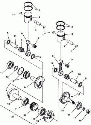 PISTON and CRANKSHAFT CLASSIC E942865 and  CLASSIC TOURING E942875 (49274027400042)