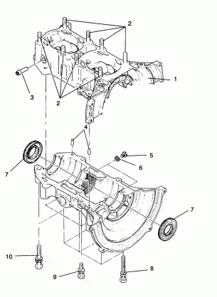 CRANKCASE ASSEMBLY TRAIL / 0930761 and  TRAIL DELUXE / 0930243 (4923222322032A)