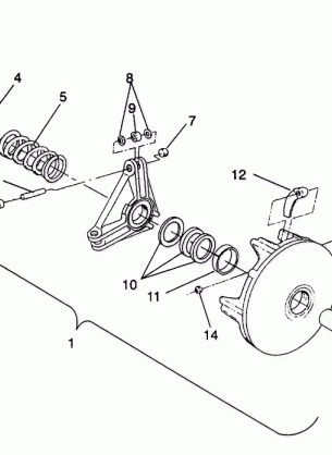 DRIVE CLUTCH ASSEMBLY TRAIL DELUXE / 0930243 (4923222322026A)