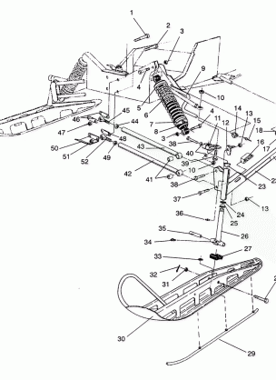 FRONT SUSPENSION and SKI TRAIL / 0930761 and  TRAIL DELUXE / 0930243 (4923222322013A)