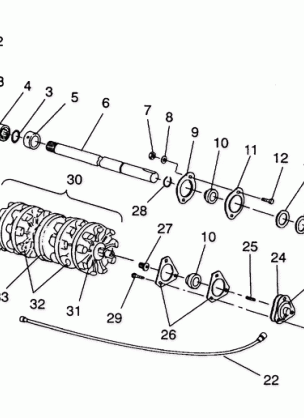 TRACK and DRIVESHAFT ASSEMBLY WIDETRAK  /  0932064 (4922982298015A)