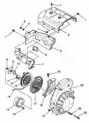 BLOWER HOUSING & RECOIL STARTER ASSEMBLY LITE GT / 0933133 (4923232323039A)